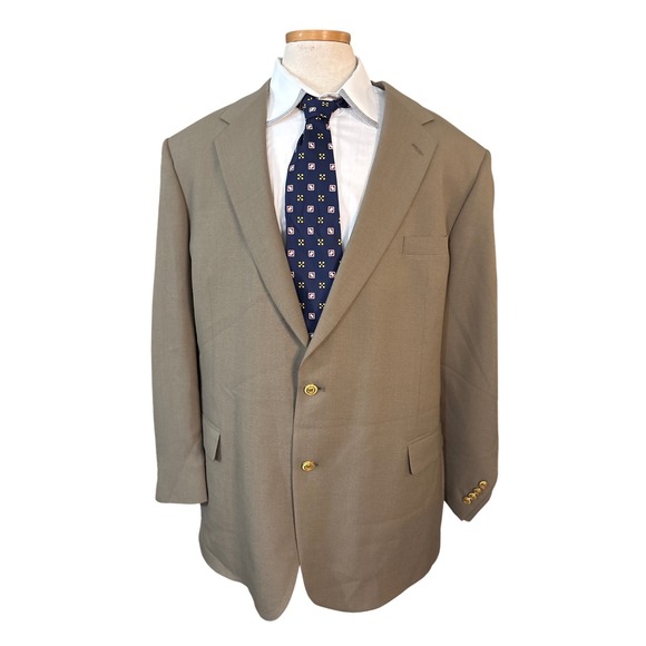 Wimbledon of England for Dillards Sport Coat  Beige Blazer Gold Button 52 L - Picture 1 of 9